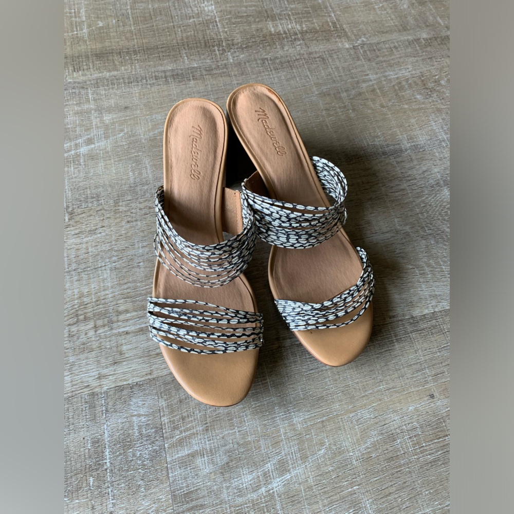 Madewell Women’s The Meg Slide Strappy Sandal Snake Embossed Leather 11 boho - Picture 10 of 12